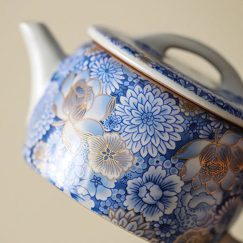 Mythstone Lotus Chrysanthemum Plum Blossom Flower Teacup Kung Fu Tea Cup Teapot - Image 21