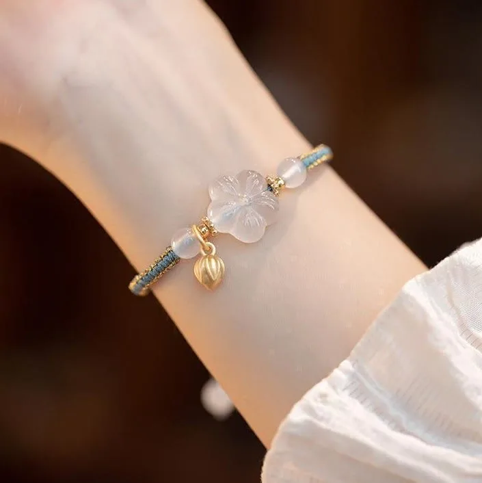 MythStone Red Agate Jade Lotus Confidence Calm String Bracelet - Image 19