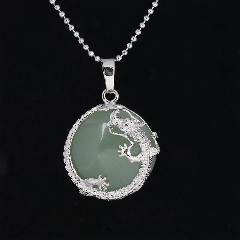 Mythstone Chinese Dragon Natural Quartz Crystal Healing Energy Necklace Pendant - Image 13