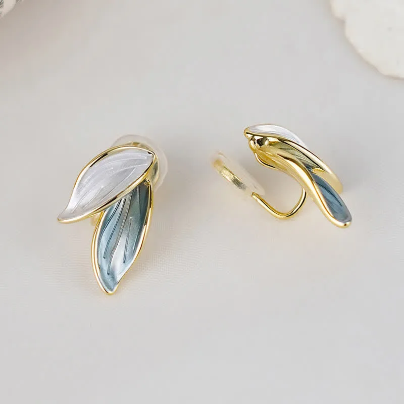 Mythstone Leaf Design Luck Stud Earrings - Image 6