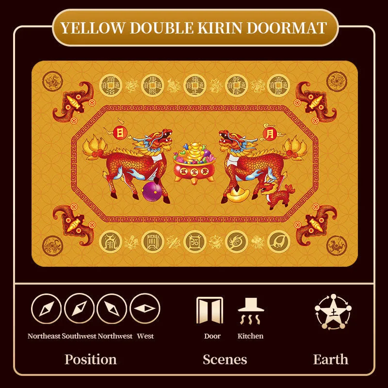 Mythstone - Five Elements Lucky Crane Gourd Kirin Dragon Axe Nine Koi Fish Non-slip Foot Pad Doormat - Image 15