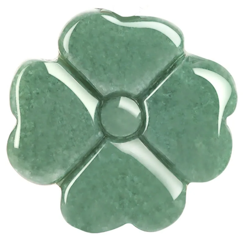 Mythstone Natural Lucky Four Leaf Clover Jade Prosperity Necklace Pendant - Image 12