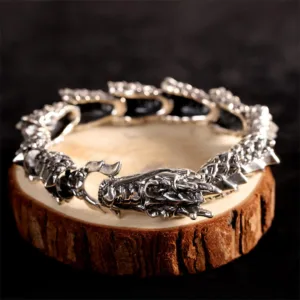Mythstone 925 Sterling Silver Dragon Luck Success Bracelet Bangle