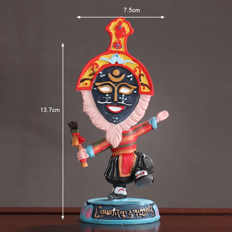 Mythstone Tibetan Opera Face Mask Puppet Home Office Car Decoration Ornament - Image 8