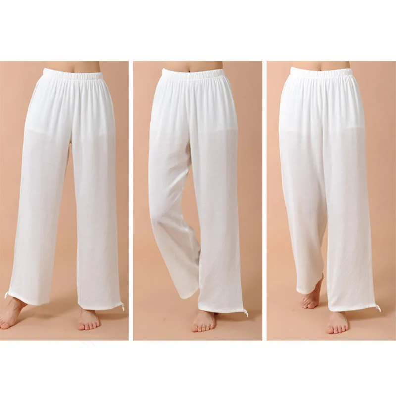 Mythstone 2Pcs Frog-Button Three Quarter Sleeve Shirt Top Pants Meditation Zen Tai Chi Linen Clothing Women's Set - Image 5