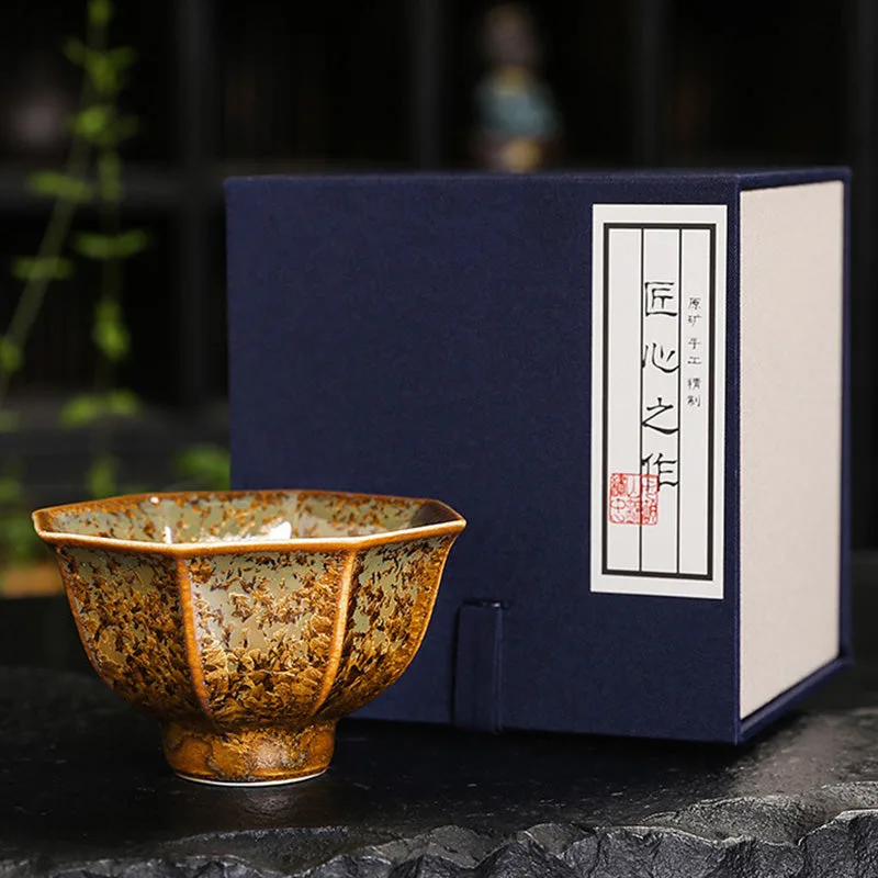 Mythstone Colorful Brown Ceramic Teacup Kung Fu Tea Cup Bowl - Image 27