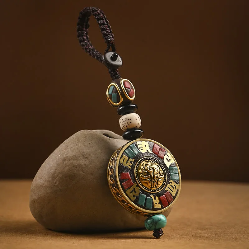 Mythstone Tibetan Om Mani Padme Hum Bodhi Seed Peace Key Chain - Image 5