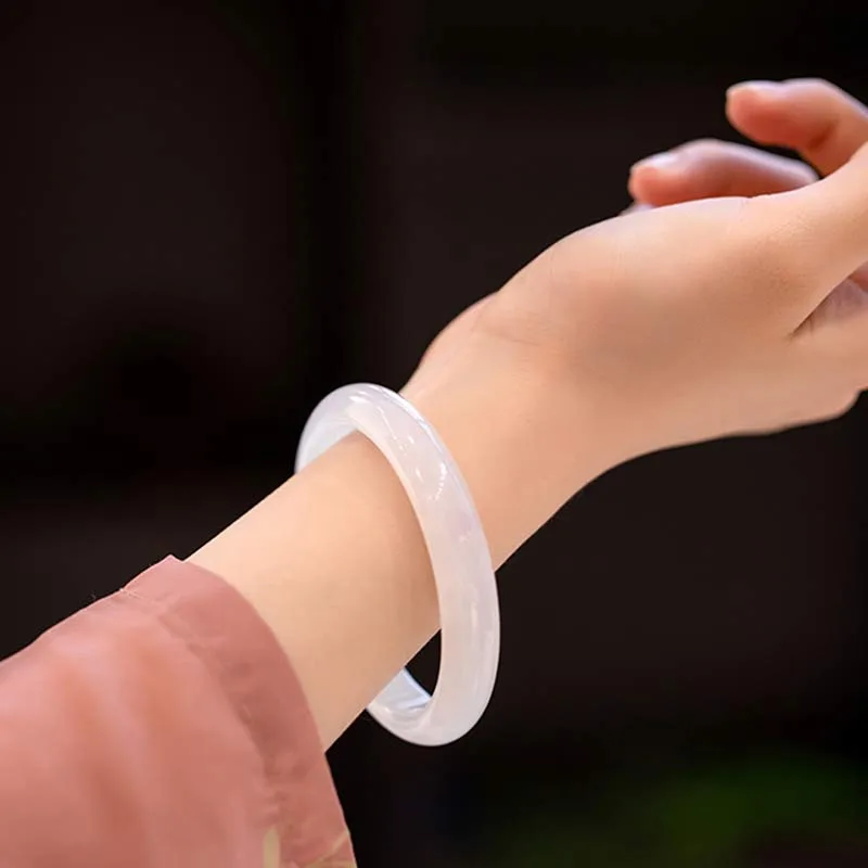 Mythstone Natural Chalcedony Harmony Positive Bracelet Bangle - Image 4