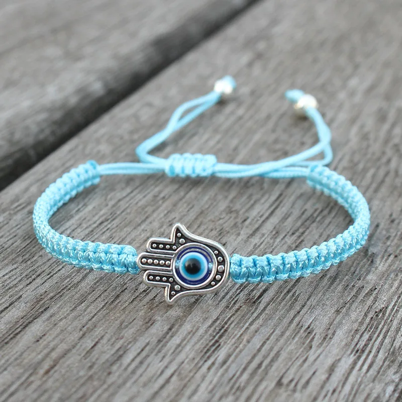 Mythstone Handmade Hamsa Symbol Protection Luck String Bracelet - Image 10