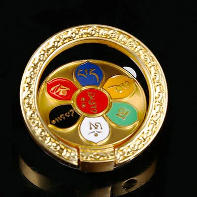 Mythstone Tibetan Om Mani Padme Hum Peace Phone Ring Bracket Universal Phone Holder Decorations - Image 29