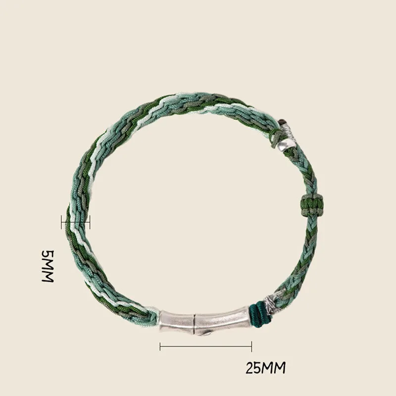 Mythstone 925 Sterling Silver Bamboo Reincarnation Knot Luck Protection String Bracelet - Image 14