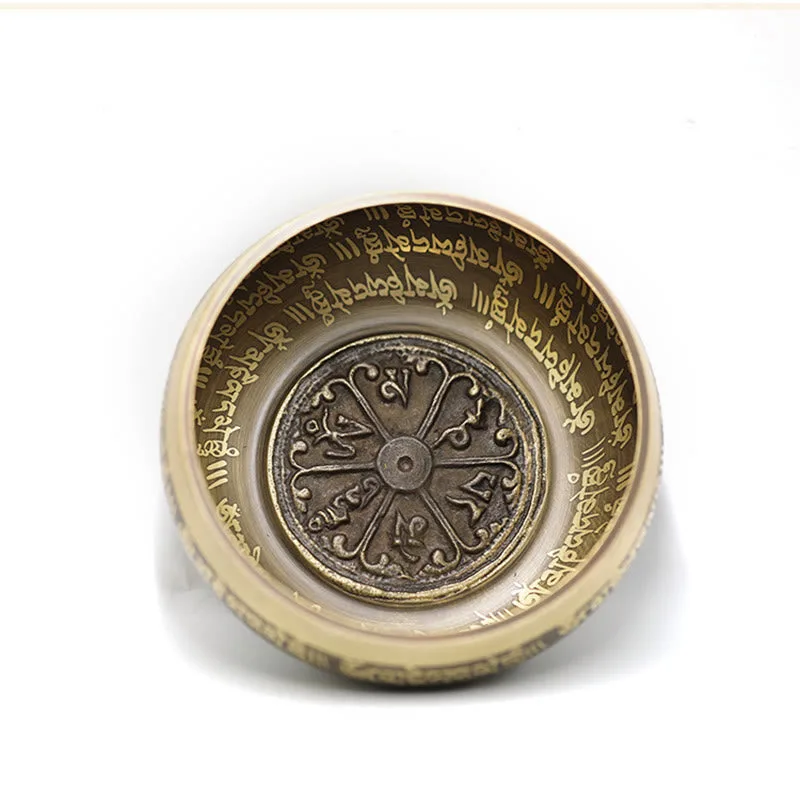 Mythstone Tibetan Meditation Sound Bowl Handcrafted for Healing and Mindfulness Singing Bowl Set - Image 11