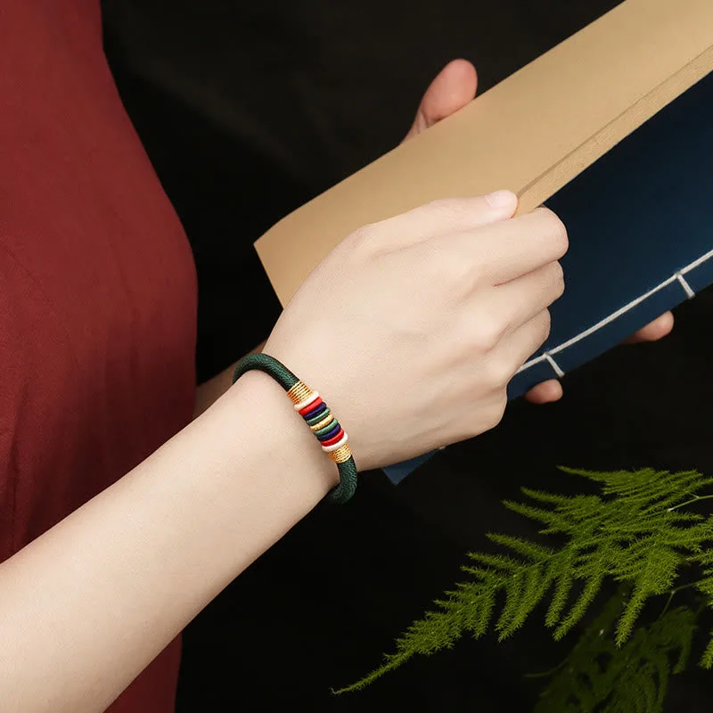 Mythstone Tibetan Handmade Colorful King Kong Knot Five Elements Luck Braid String Bracelet - Image 14