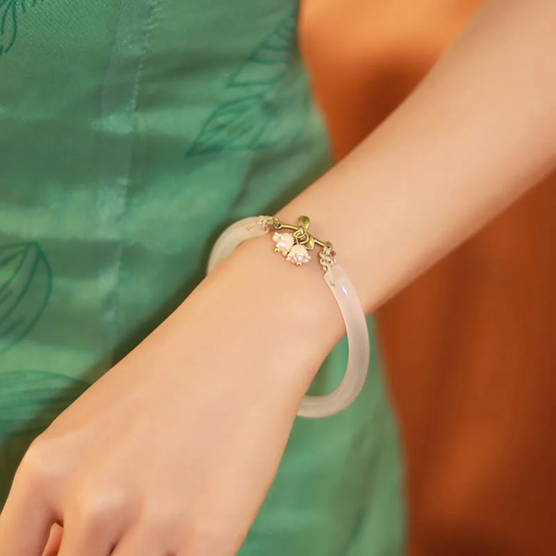 Mythstone Lily of the Valley Flower Happiness Strength Bracelet Bangle - Image 6