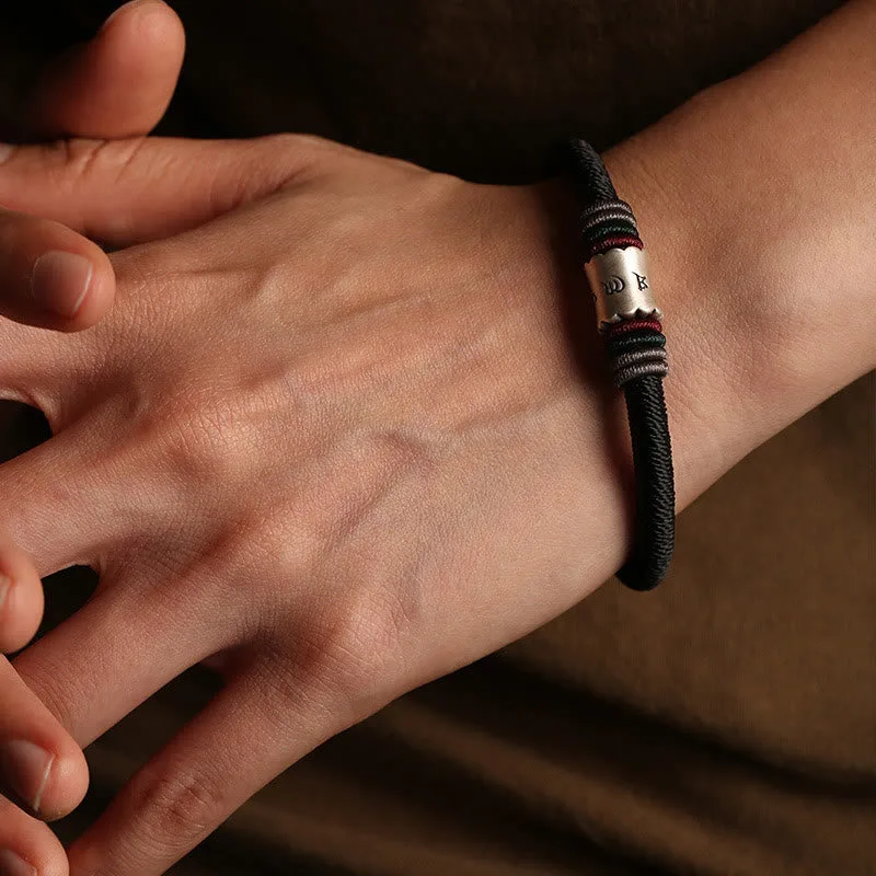 Mythstone 999 Sterling Silver Om Mani Padme Hum Peace Magnetic Buckle Bracelet - Image 8