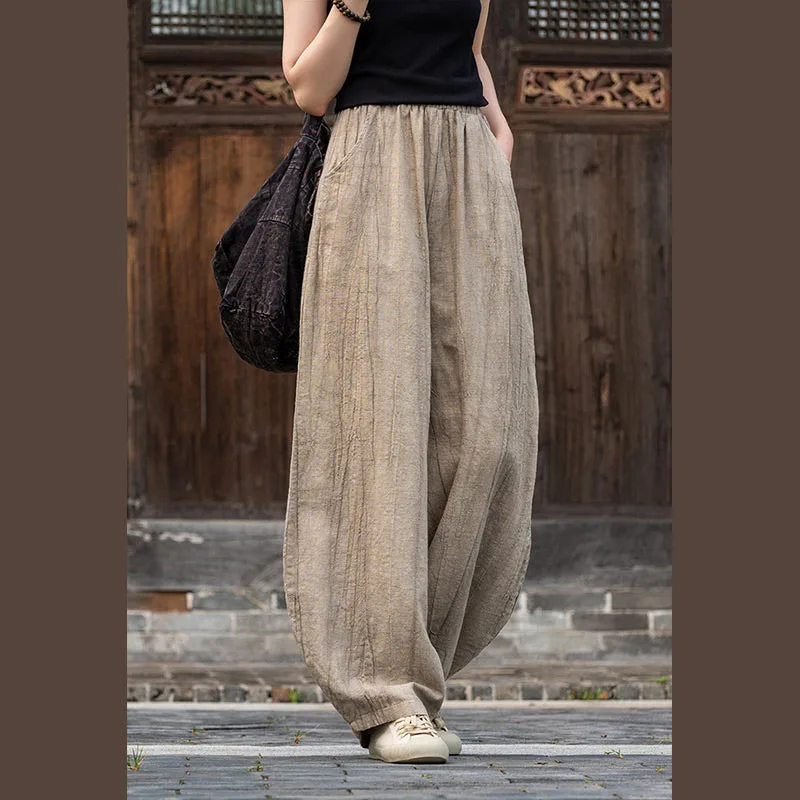 Mythstone Ramie Cotton Linen Pants Tie-dye Design Trousers Loose Zen Yoga Women's Pants with Pockets - Image 12