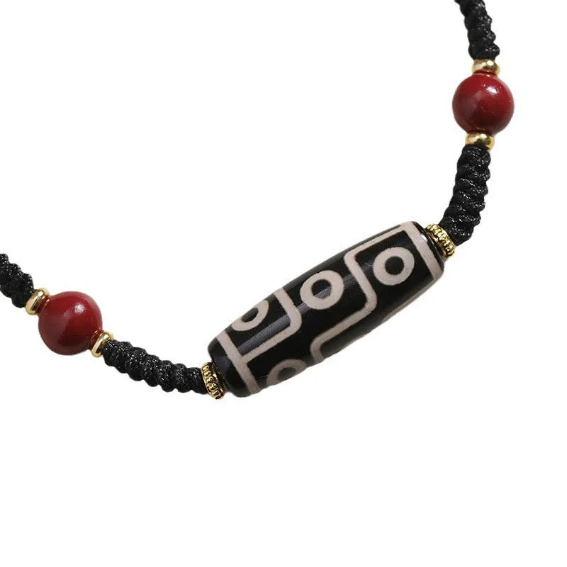 Mythstone Handcrafted Tibetan Nine-eye Dzi Bead Protection Bracelet - Image 8
