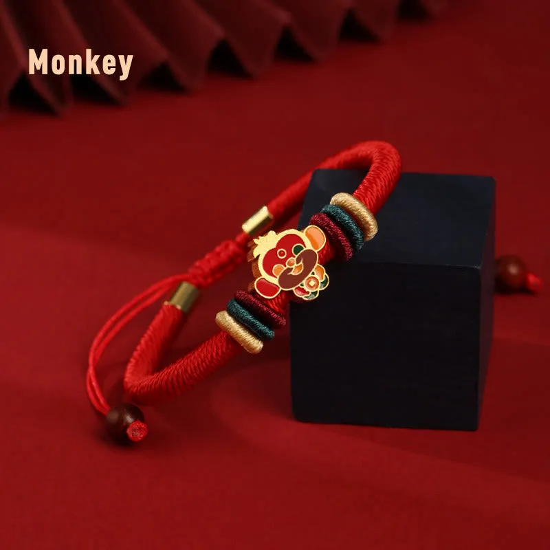 Mythstone Handmade 925 Sterling Silver Year of the Dragon Cute Chinese Zodiac Luck Braided Red Bracelet - Image 18