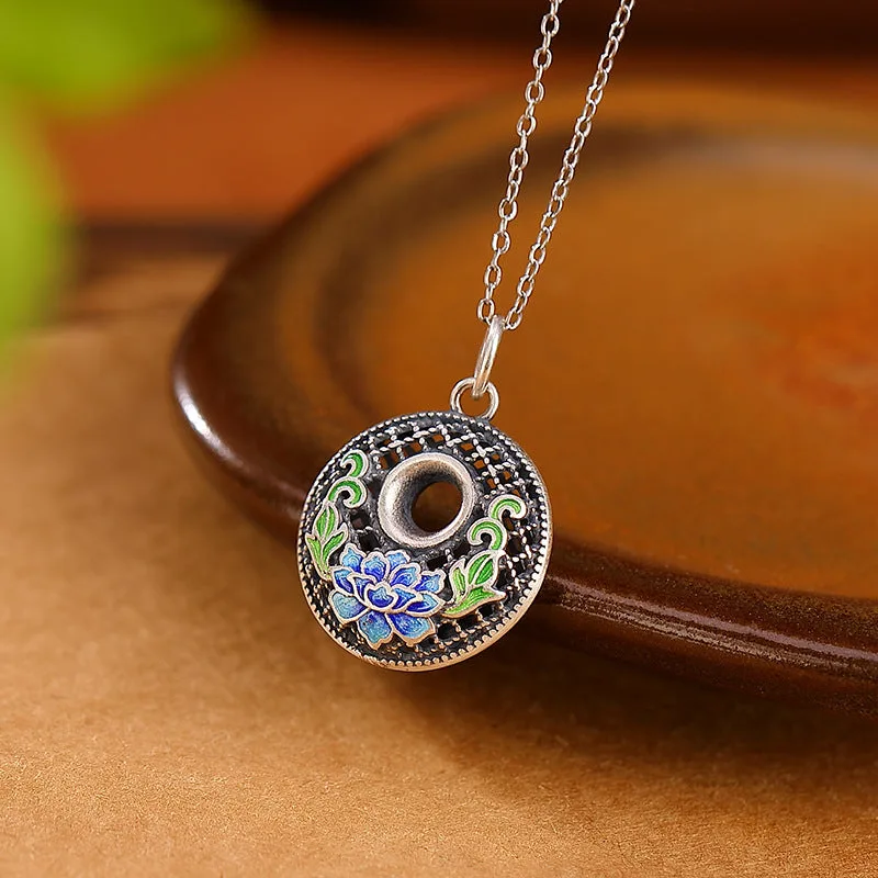 Mythstone - 999 Sterling Silver Koi Fish Fu Character Lotus Peace Buckle Wealth Necklace Pendant - Image 7