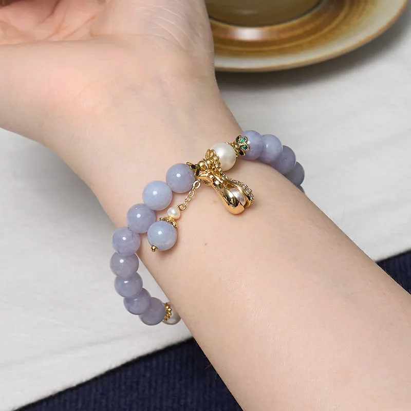 Mythstone Inner Peace And Stress Relief Aquamarine Jade Blue Bracelet Bangle Bundle - Image 6