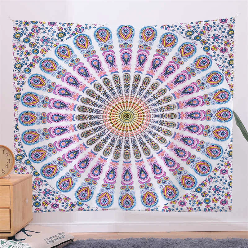 Bohemian Mandala Pattern Tapestry Wall Hanging Wall Art Focus Creativity Home Living Room Decor - Image 2