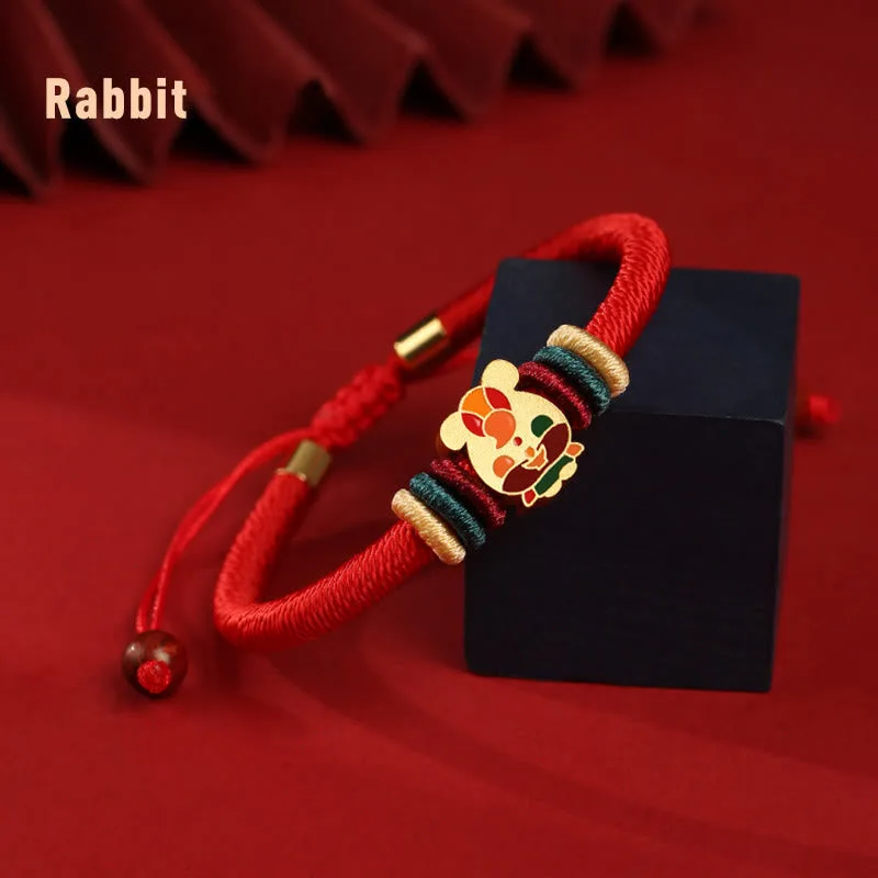 Mythstone Handmade 925 Sterling Silver Year of the Dragon Cute Chinese Zodiac Luck Braided Red Bracelet - Image 14