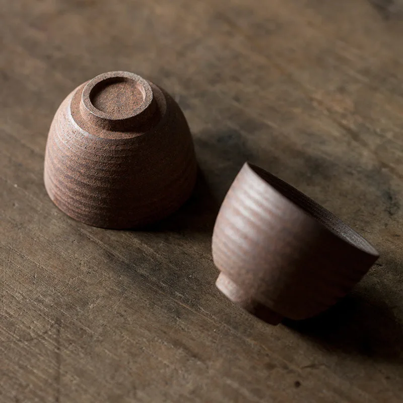 Mythstone Handcrafted Retro Brown Ceramic Teacup Kung Fu Tea Cup - Image 6