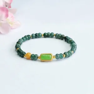 Mythstone Natural Green Jade Topaz Luck Bracelet