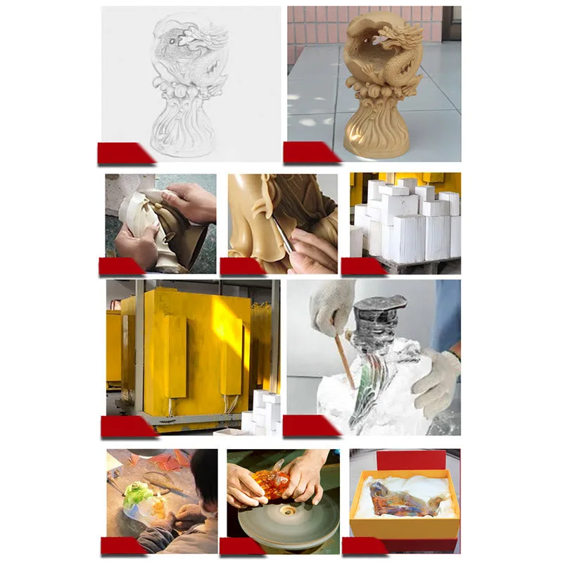 Mythstone Kwan Yin Avalokitesvara Handmade Figurine Liuli Crystal Art Piece Wealth Statue Home Offering Decoration - Image 16