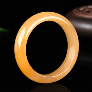 Mythstone Natural Golden Silk Jade Wealth Bracelet Bangle