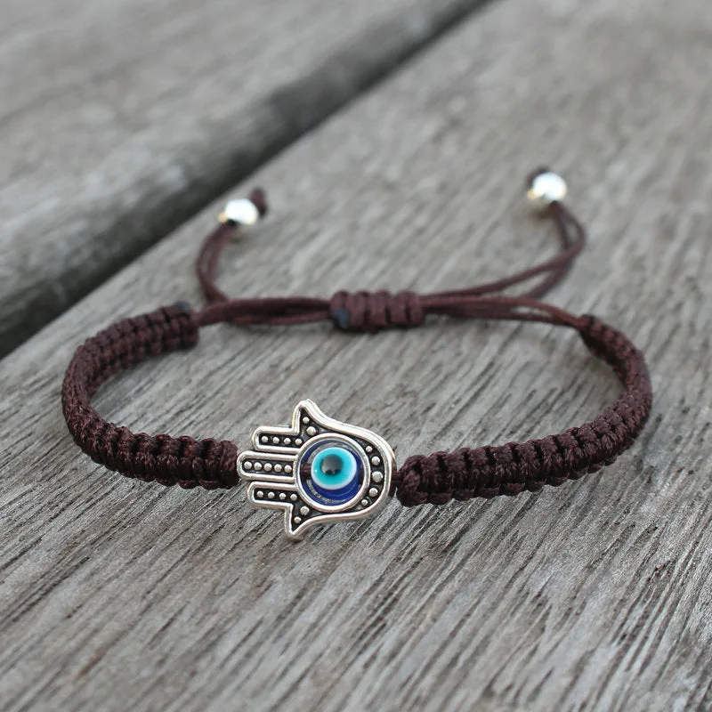 Mythstone Handmade Hamsa Symbol Protection Luck String Bracelet - Image 9