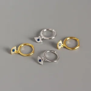 Mythstone 925 Sterling Silver Evil Eye Blessing Protection Stud Earrings