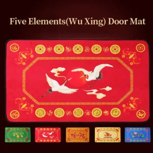 Mythstone - Five Elements Lucky Crane Gourd Kirin Dragon Axe Nine Koi Fish Non-slip Foot Pad Doormat