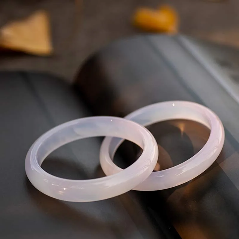 Mythstone Natural Chalcedony Harmony Positive Bracelet Bangle - Image 11