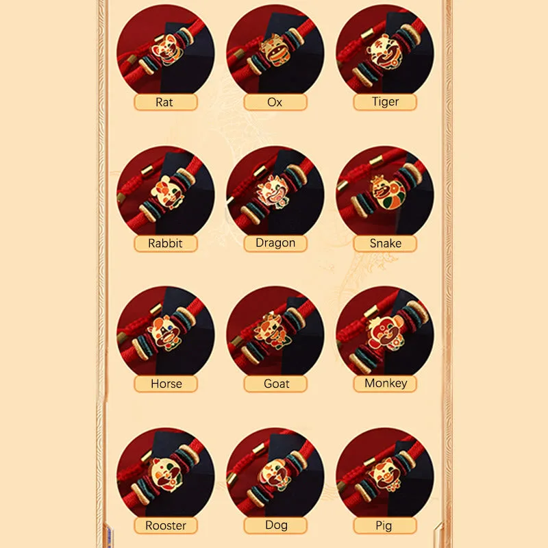 Mythstone Handmade 925 Sterling Silver Year of the Dragon Cute Chinese Zodiac Luck Braided Red Bracelet - Image 24