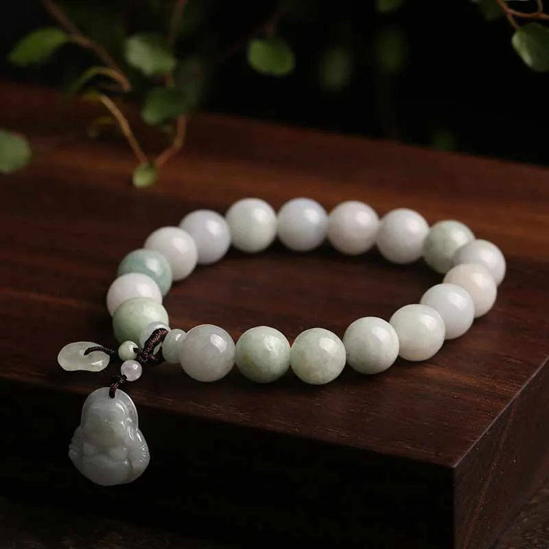 Mythstone Natural Jade Pi Xiu Buddha Gourd Apple Success Bracelet - Image 5