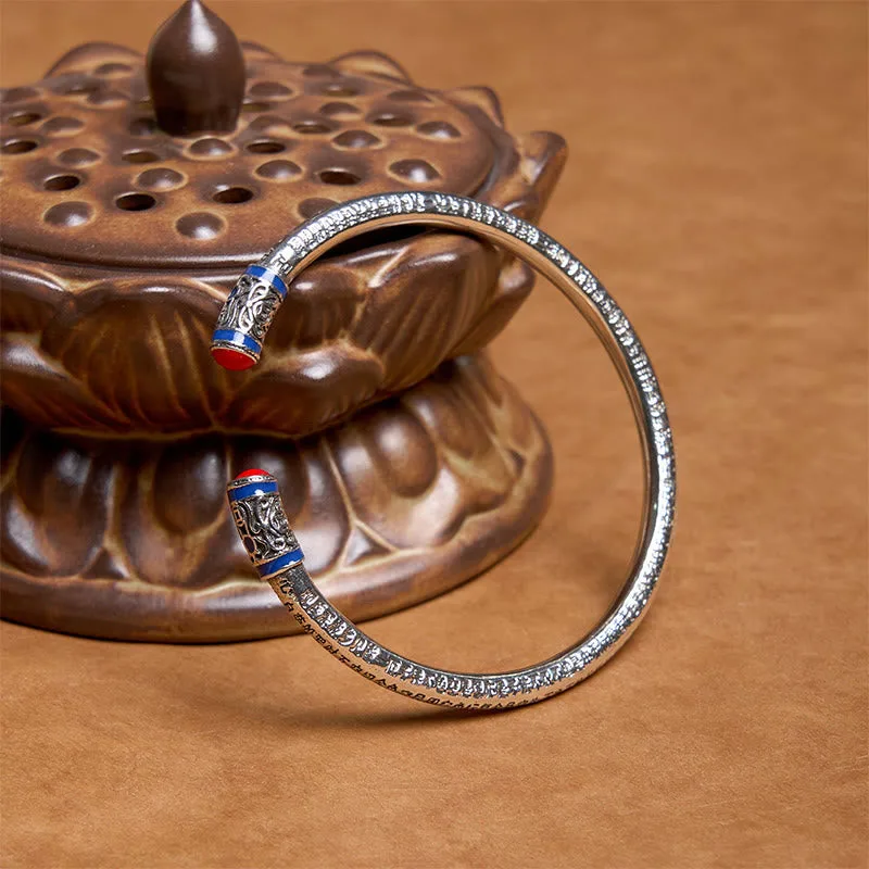 Mythstone Heart Sutra Carved Copper Coins Healing Bracelet Bangle - Image 7