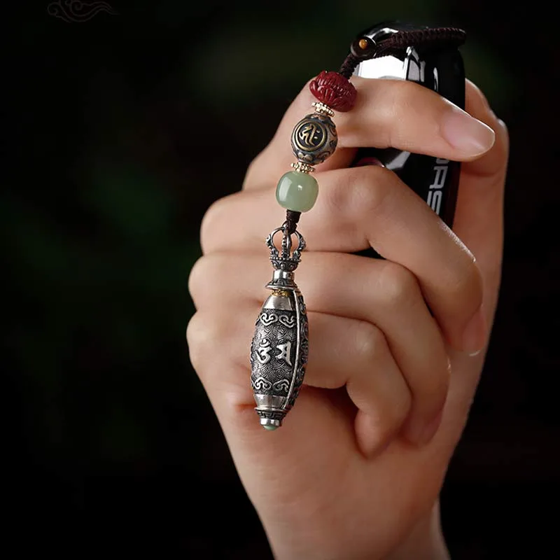 Mythstone 925 Sterling Silver Chinese Zodiac Natal Buddha Six True Words Blessing Keychain Decoration - Image 5