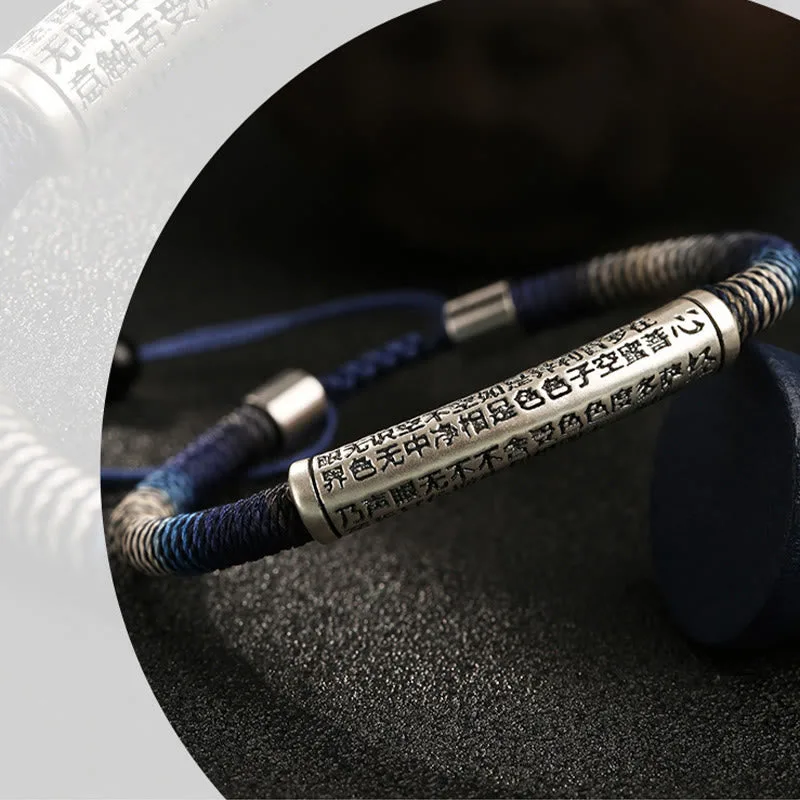 Mythstone 999 Sterling Silver Heart Sutra Calm Handmade Braided Bracelet - Image 8