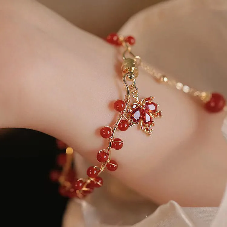 Mythstone Red Maple Leaf Luck Charm Bracelet - Image 10