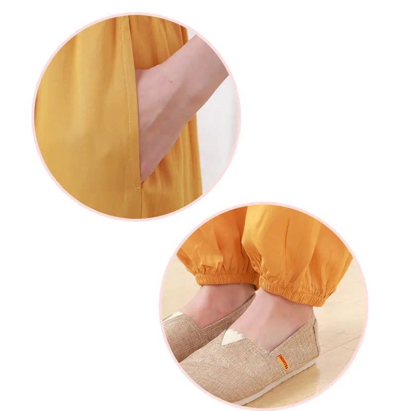 Mythstone 2Pcs Half Sleeve T-Shirt Pants Meditation Zen Tai Chi Cotton Linen Clothing Unisex Set - Image 10