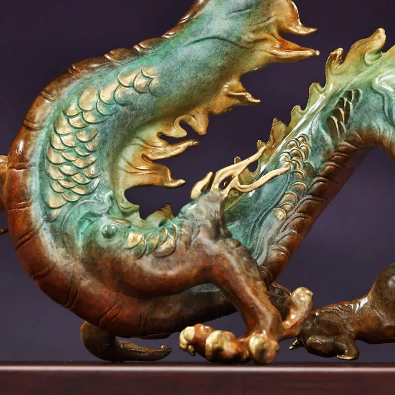 Mythstone Year Of The Dragon Auspicious Dragon Brass Copper Luck Success Office Decoration - Image 6
