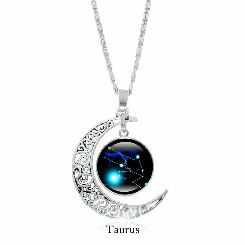 Mythstone 12 Constellations of the Zodiac Moon Protection Necklace Chain Pendant - Image 11