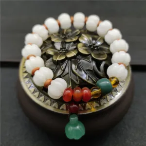 Mythstone Natural Bodhi Seed Agate Bodhi Harmony Bracelet