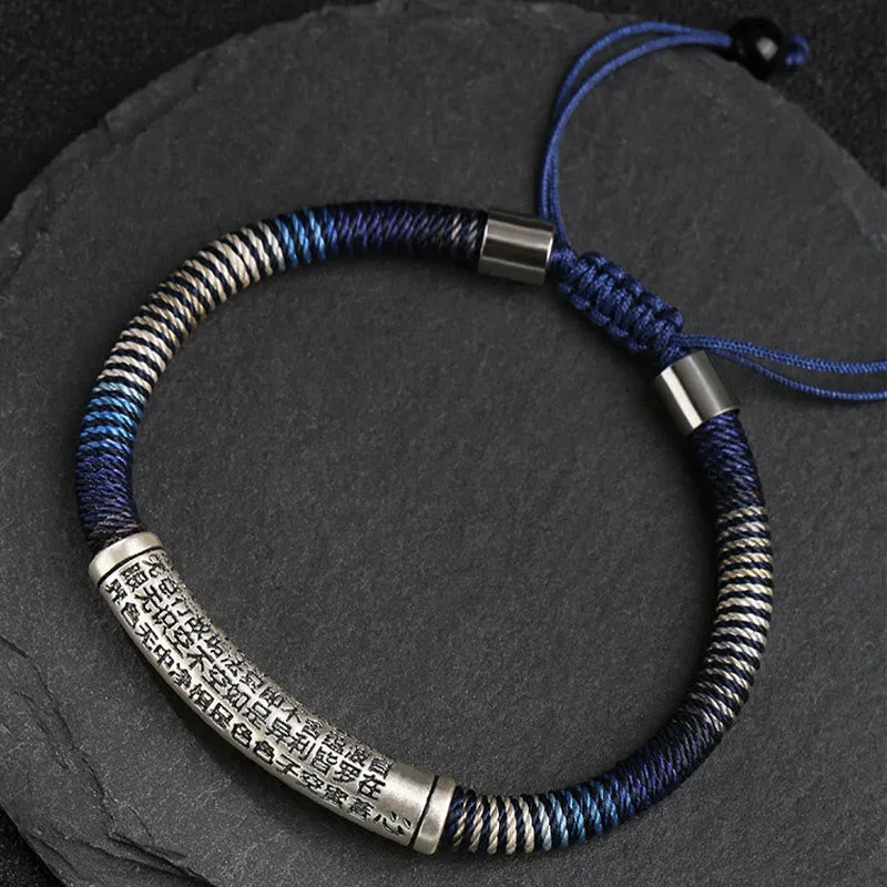 Mythstone 999 Sterling Silver Heart Sutra Calm Handmade Braided Bracelet - Image 5