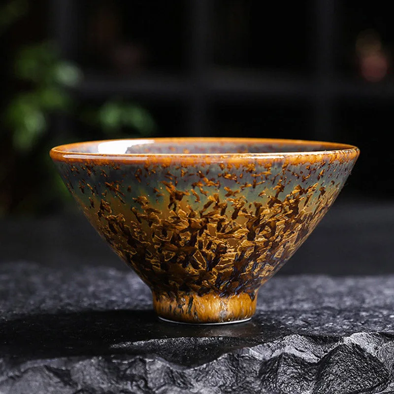 Mythstone Colorful Brown Ceramic Teacup Kung Fu Tea Cup Bowl - Image 9
