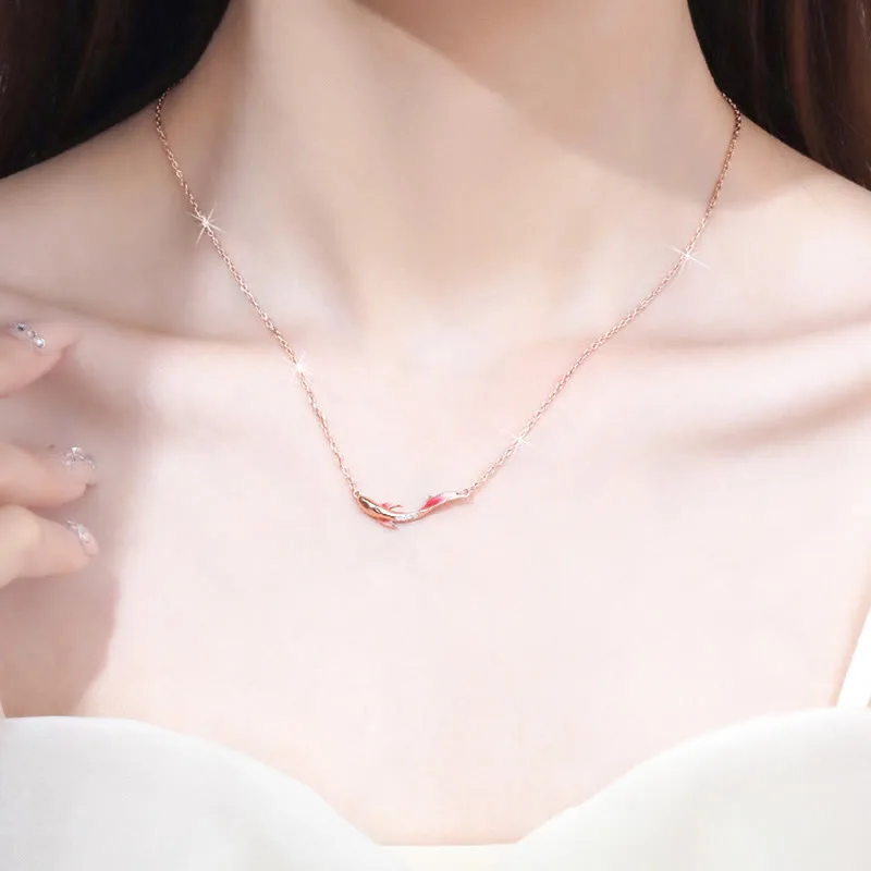 Mythstone - 925 Sterling Silver Koi Fish Luck Zircon Prosperity Necklace Pendant - Image 5