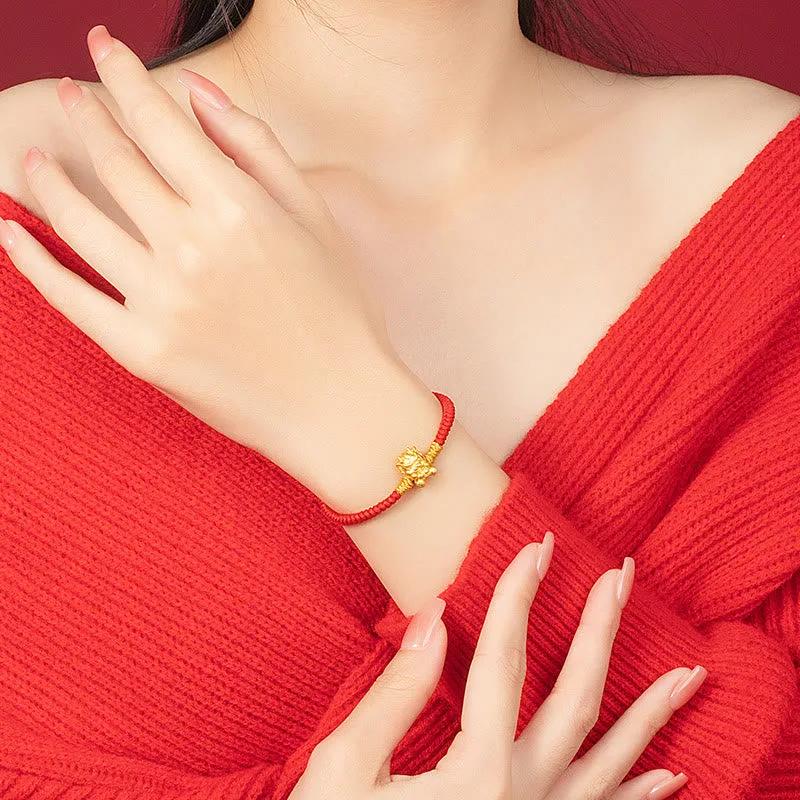 Mythstone 999 Sterling Silver Year of the Dragon Copper Coin Fortune Dragon Fu Character Luck Handcrafted Red String Braided Bracelet - Image 14