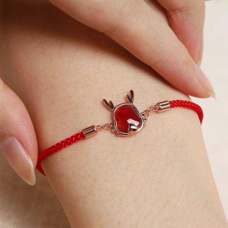 Mythstone 925 Sterling Silver Year of the Dragon Natural Red Agate Dragon Attract Fortune Fu Character Strength Bracelet Necklace Pendant Earrings - Image 4