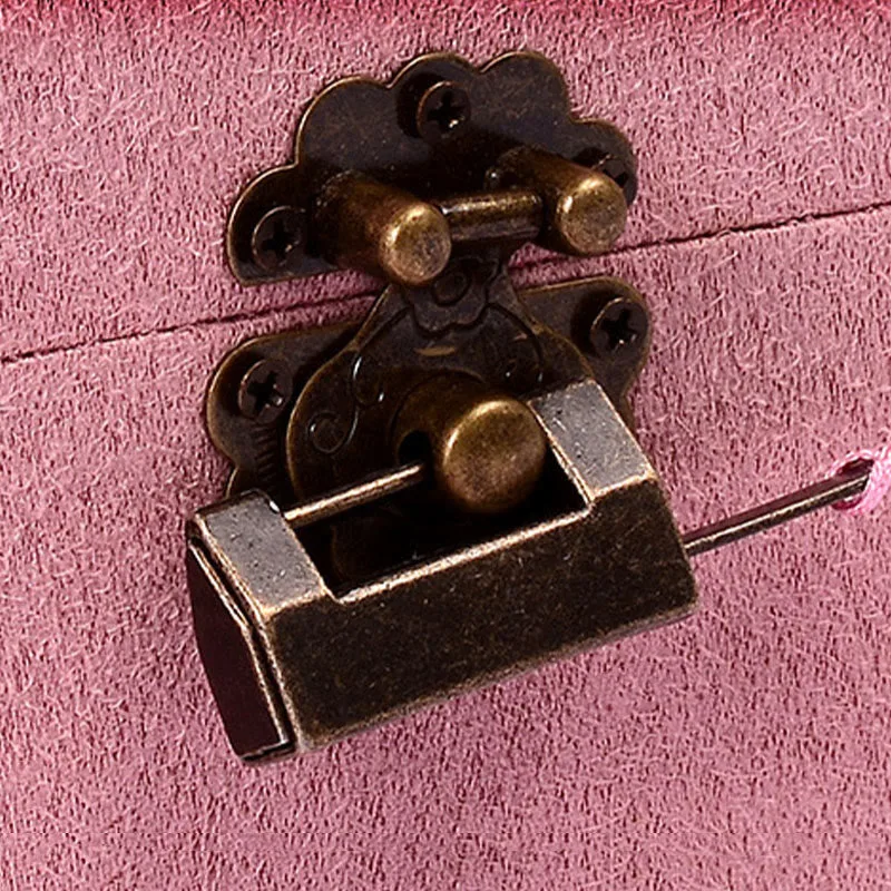 Mythstone Simple Design Jewelry Box Organizer Two-Layer Jewelry Storage Box Flannel Box With Lock - Image 16